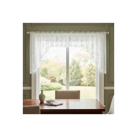 Cortina Bando Renda Cascata Cozinha Bule 3,15x1,00 Sortida:Bege