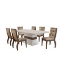 Ver imagem 2 de Conjunto Sala de Jantar Mesa Tampo Mdf/vidro 6 Cadeiras Clarice Rufato