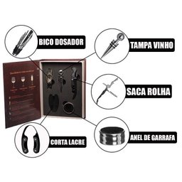 Jogo Acessorios P/vinho Profissional Modelo Livro 5pçs Inox Vin-011 Hauskraft - 3