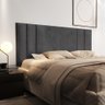 Cabeceira Para Cama Casal Luana 1,40 Estofada Suede - Cinza - RPM Móveis - 1