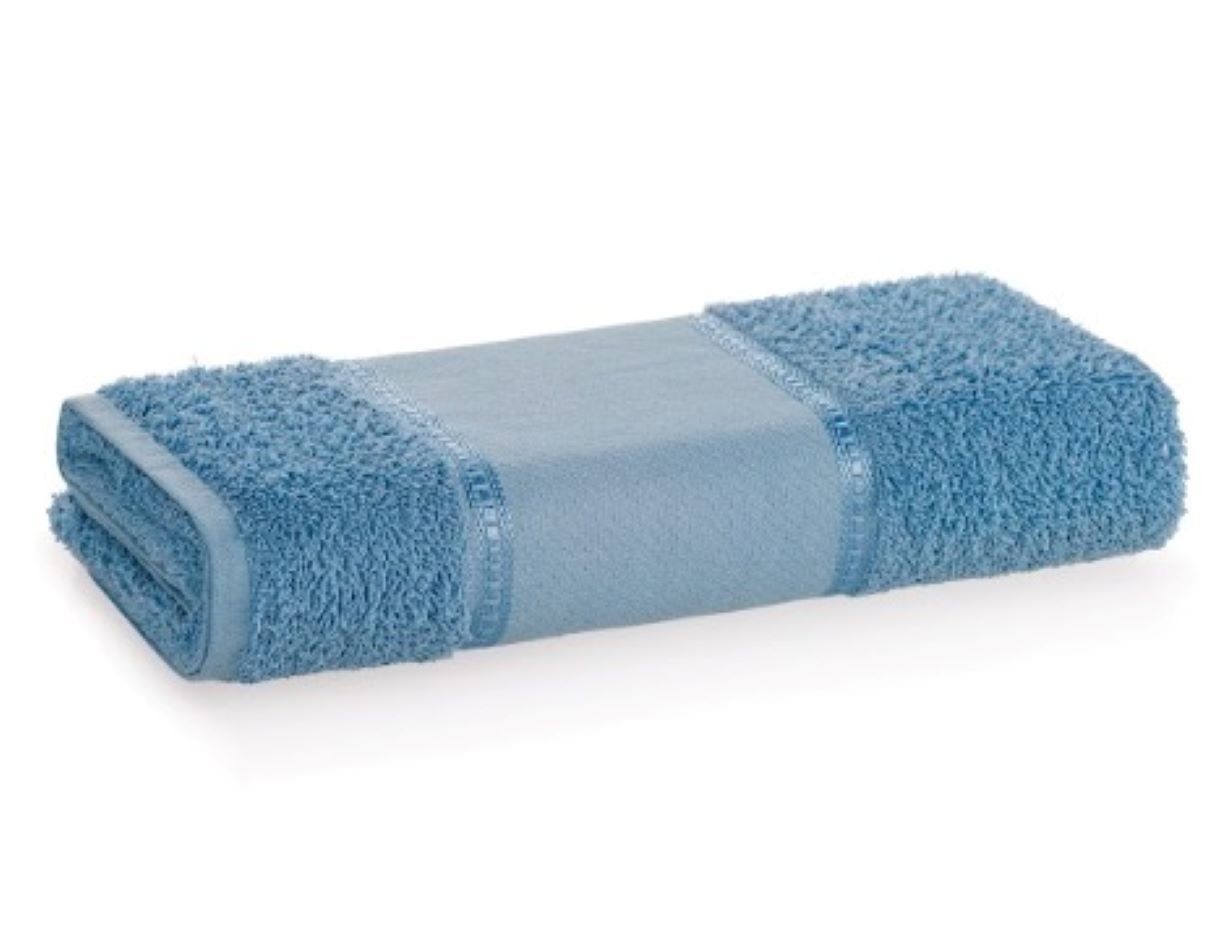 Toalha de Banho Ponto Russo para Bordar Azul 70 X 140cm - 1