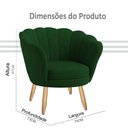 Ver imagem 5 de Poltrona Decorativa Pétala Veludo Verde Pés Palito