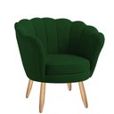Ver imagem 1 de Poltrona Decorativa Pétala Veludo Verde Pés Palito