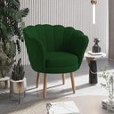 Ver imagem 2 de Poltrona Decorativa Pétala Veludo Verde Pés Palito