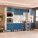 Ver imagem 1 de Cozinha Compacta 250092 5 Peças Amara Branco Azul Politorno Móveis