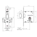 Ver imagem 3 de Fechadura Rolete Externa Roseta Quadrada 4145r55 3f Roseta Quadrada Inox - 4145r Cromo Acetinado