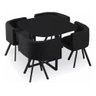 Mesa de Jantar Minimalista com 4 Cadeiras Compacta 1m2:base da Cadeiras Negras com Tecido Anti-rasgo - 15