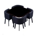 Ver imagem 6 de Mesa de Jantar Minimalista com 4 Cadeiras Compacta 1m2:base da Cadeiras Negras com Tecido Anti-rasgo