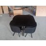 Mesa de Jantar Minimalista com 4 Cadeiras Compacta 1m2:base da Cadeiras Negras com Tecido Anti-rasgo - 20