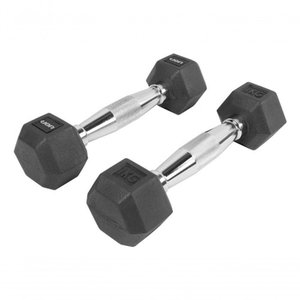 Par de Halteres Lion Performance Sextavado 1kg Aço Cromado