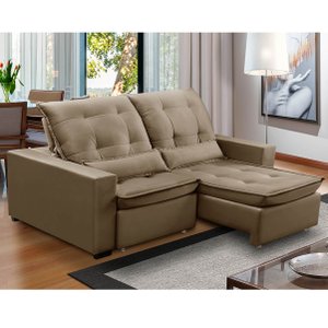 Sofa Retratil Reclinavel 2 Lugares 1,80m Atlantis Veludo Capuccino Lansofbr Lansof Brasil Sofa Retra