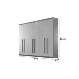 Guarda-Roupa Roupeiro Mdf 6 Portas 4 Gavetas Divino  - 4