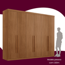 Ver imagem 5 de Guarda Roupa Divino Casal 6 Portas 4 Gavetas MDF Marrom/Imbuia