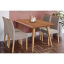 Ver imagem 1 de Conjunto: Mesa de Cozinha Adele Tampo Madeirado 130x80cm e 4 Cadeiras Juliana Carvalho/cinamomo -