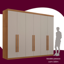 Ver imagem 5 de Guarda Roupa Divino Casal 6 Portas 4 Gavetas MDF Marrom/Imbuia/Off White