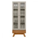 Ver imagem 2 de Cristaleira Marsala 2 Portas 3 Prateleiras Nature/off White - Linea Brasil