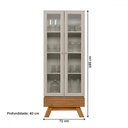 Ver imagem 4 de Cristaleira Marsala 2 Portas 3 Prateleiras Nature/off White - Linea Brasil