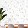 Papel de Parede Adesivo Marmorizado Branco Lávavel Sala Cozinha 10m - 1