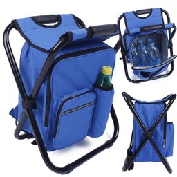 Cadeira Mochila Banqueta Bolsa Semi Termica 2 Em 1 Portatil Praia Pesca Camping Conserva Alimentos P - 2