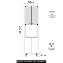 Ver imagem 4 de Paneleiro Cozinha Porta de Vidro Nala Freijó Uv Off White Acetinado Z44 - Mpozenato