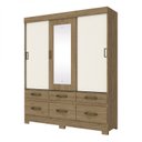 Ver imagem 5 de Guarda-Roupa Solteiro 3 Portas 6 Gavetas Kelly Espresso Móveis