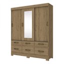 Ver imagem 4 de Guarda-Roupa Solteiro 3 Portas 6 Gavetas Kelly Espresso Móveis