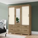 Ver imagem 1 de Guarda-Roupa Solteiro 3 Portas 6 Gavetas Kelly Espresso Móveis