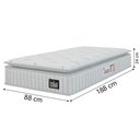 Ver imagem 4 de Cama Box Solteiro Colchão Espuma D45 Lazio Pillow Top 88x188x62cm Branco Hellen – Suporta até