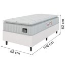Ver imagem 3 de Cama Box Solteiro Colchão Espuma D45 Lazio Pillow Top 88x188x62cm Branco Hellen – Suporta até