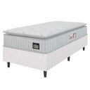 Ver imagem 1 de Cama Box Solteiro Colchão Espuma D45 Lazio Pillow Top 88x188x62cm Branco Hellen – Suporta até