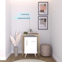 Ver imagem 2 de Aparador Para Frigobar Adega Estilo Industrial Pé Dourado:Off White