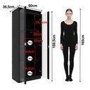 Ver imagem 4 de Cristaleira Vertical 2 Portas de Vidro 3 Prateleiras 160,5cmx60cm Cr6004 Preto