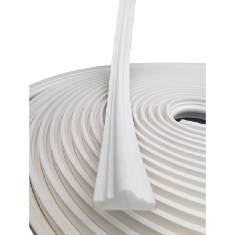 Boiserie Moldura Roda Meio de Eva Adesivo e Flexível *sirius 2,5cmx 1,1cm 15 Metros* Branco
