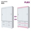 Ver imagem 3 de Guarda-Roupa Paco 2 Portas Espresso Móveis Branco/Rosa Chá