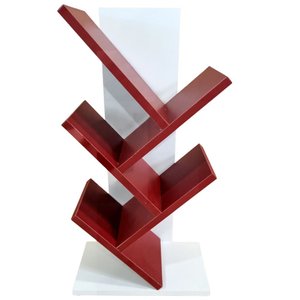 Livreiro Branco 60cm Partição Vermelho Marsala Mdf Prateleira Estante Nicho Livros Revista Infantil