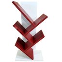 Ver imagem 1 de Livreiro Branco 60cm Partição Vermelho Marsala Mdf Prateleira Estante Nicho Livros Revista Infantil