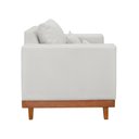Ver imagem 4 de Kit 2 Poltronas Living + Sofá 2 Lugares Base Madeira Linho Cor:bege