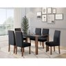 Conjunto Sala de Jantar Mesa Tampo de Vidro com 6 Cadeiras Julia - 1