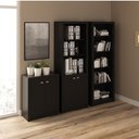 Ver imagem 1 de Kit 3 Armários para Escritório com Balcão, Armário e Estante Espresso Móveis