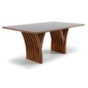 Ver imagem 1 de Mesa Yady 180 Vidro Off White Acabamento Castanho