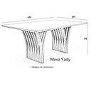 Ver imagem 2 de Mesa Yady 180 Vidro Off White Acabamento Castanho