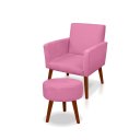 Ver imagem 1 de Kit 01 Cadeira Poltrona Nina e Puff para Sala Escritório, Recepção
