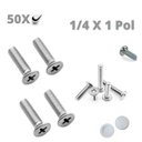 Ver imagem 1 de Parafuso 1/4 X 1 Pol. Cab. 13 Tamp. F. Philips Rosca Maq. Zb (Kit com 50)