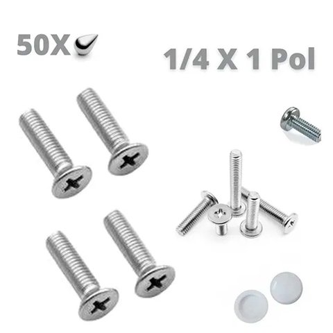 Parafuso 1/4 X 1 Pol. Cab. 13 Tamp. F. Philips Rosca Maq. Zb (Kit com 50)