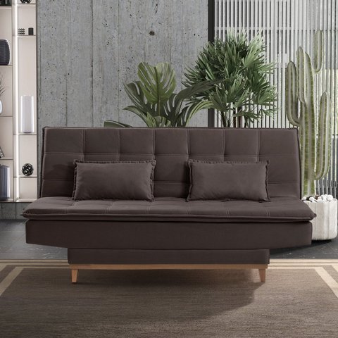 Sofá Cama 3 Lugares 192cm com Pés de Madeira Luna