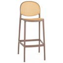 Ver imagem 2 de Kit 2 Banqueta Alta com Encosto Roma em Polipropileno - Marrom Claro