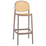 Kit 2 Banqueta Alta com Encosto Roma em Polipropileno - Marrom Claro - 2