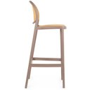 Ver imagem 4 de Kit 2 Banqueta Alta com Encosto Roma em Polipropileno - Marrom Claro