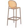 Kit 2 Banqueta Alta com Encosto Roma em Polipropileno - Marrom Claro - 5