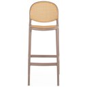 Ver imagem 3 de Kit 2 Banqueta Alta com Encosto Roma em Polipropileno - Marrom Claro